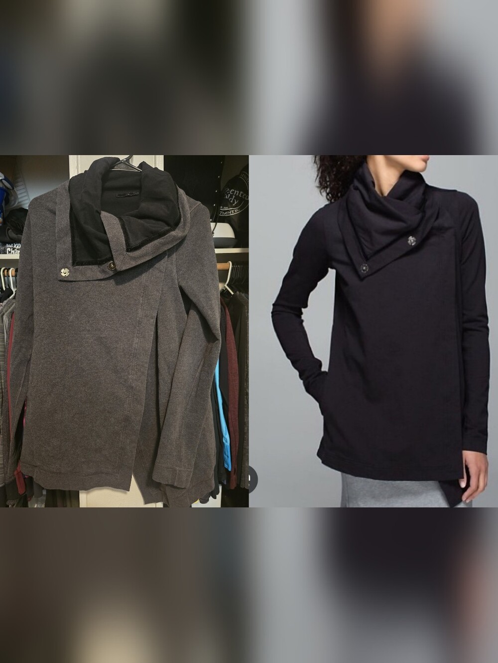 Lululemon Savasana Wrap Jacket - Gray & Black - Size 6